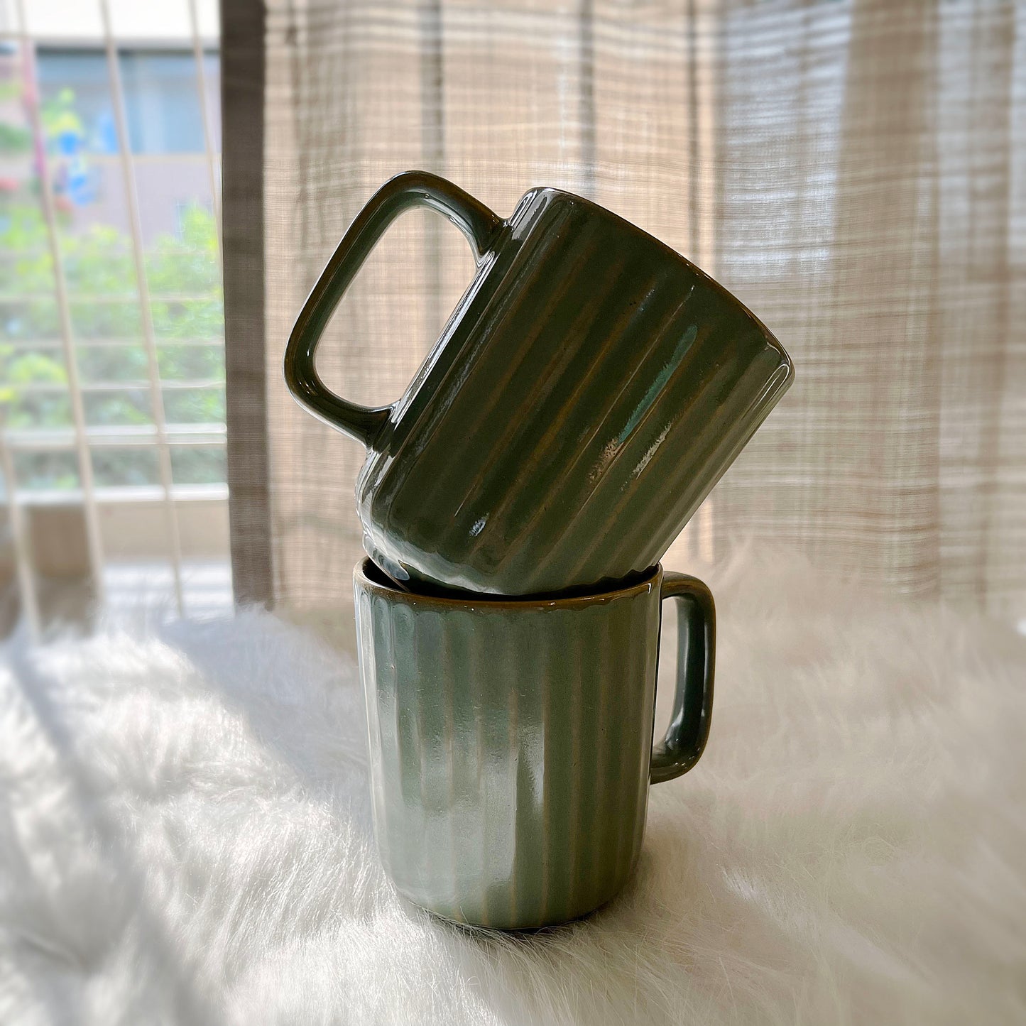 Ceramic Olive Green Coffee Mug