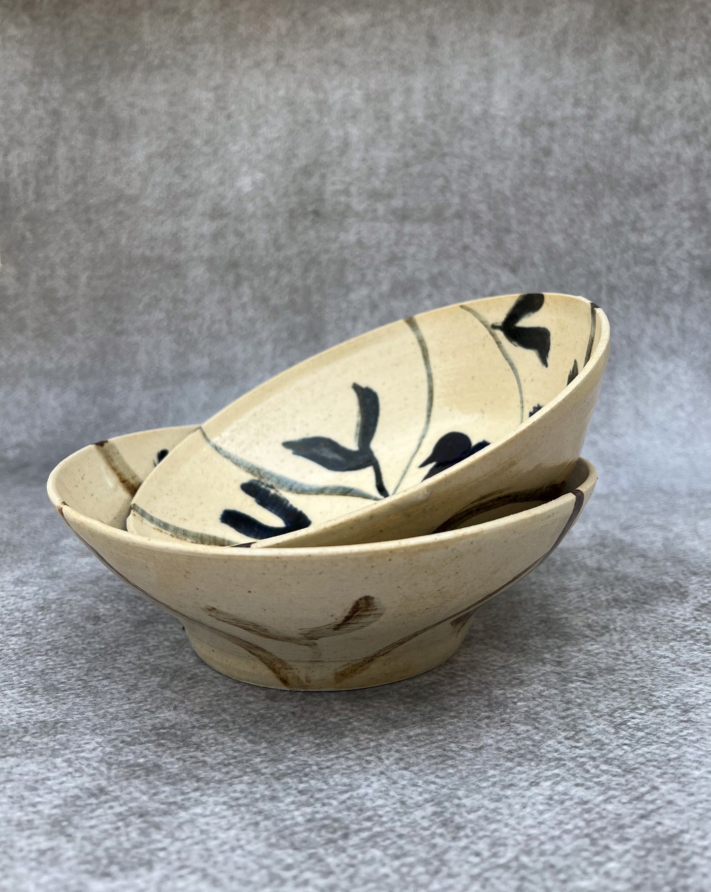 Serene Aviary Duo Bowls - The Feather Story Collection